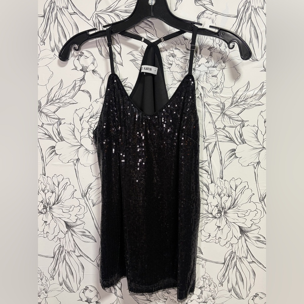 NWOT Grace Karin Shimmering Black Sequin Gown